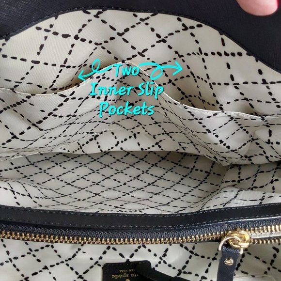 KATE SPADE SAFFIANO LEATHER ADJUSTABLE BUCKLE STRAP LARGE SHOULDER  BAG ONYX - Picture 8 of 16